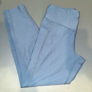 Light Blue Ribbed Leggings